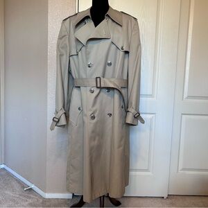 Christian Dior Monsieur Tan Wool Lined Belted Trench Coat Size 44R
